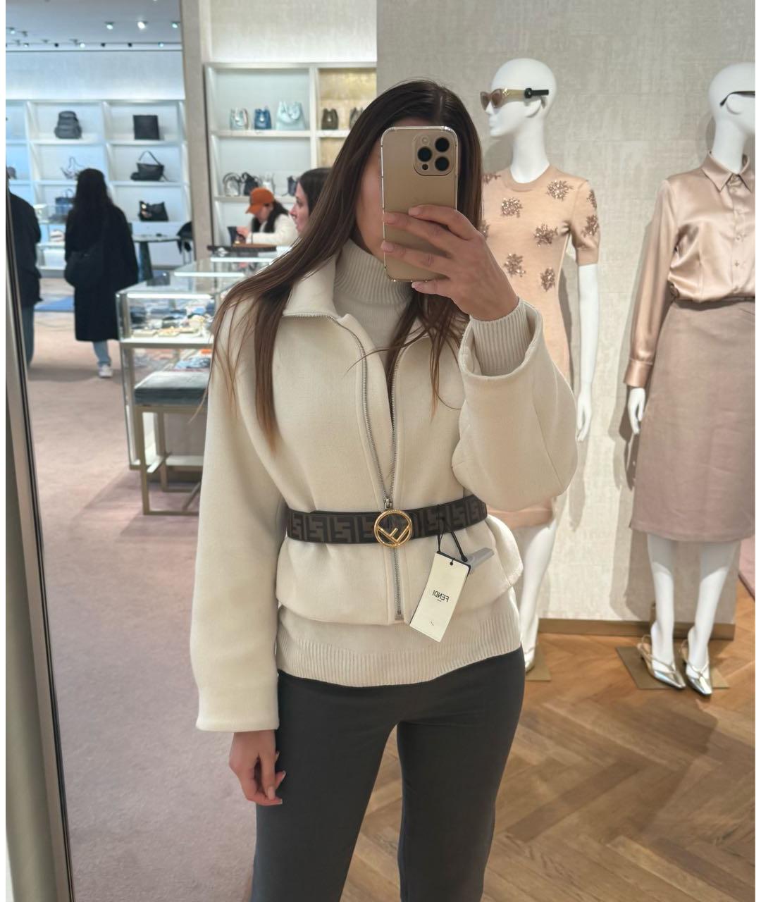 FENDI Коричневый кожаный ремень, фото 5