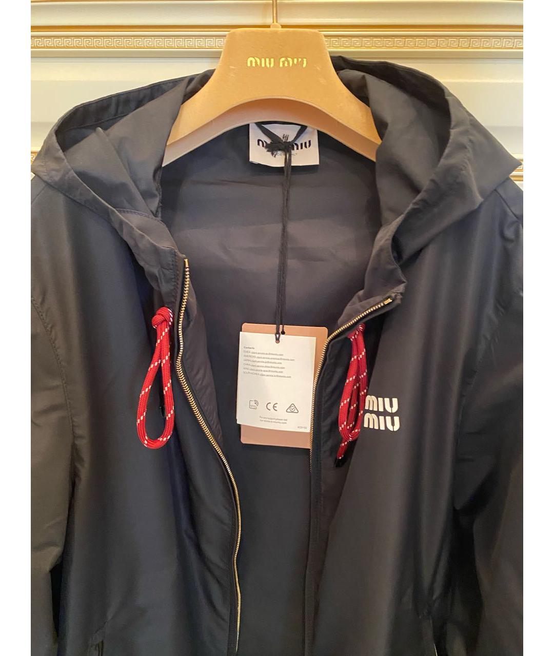 MIU MIU Черная полиэстеровая куртка, фото 7