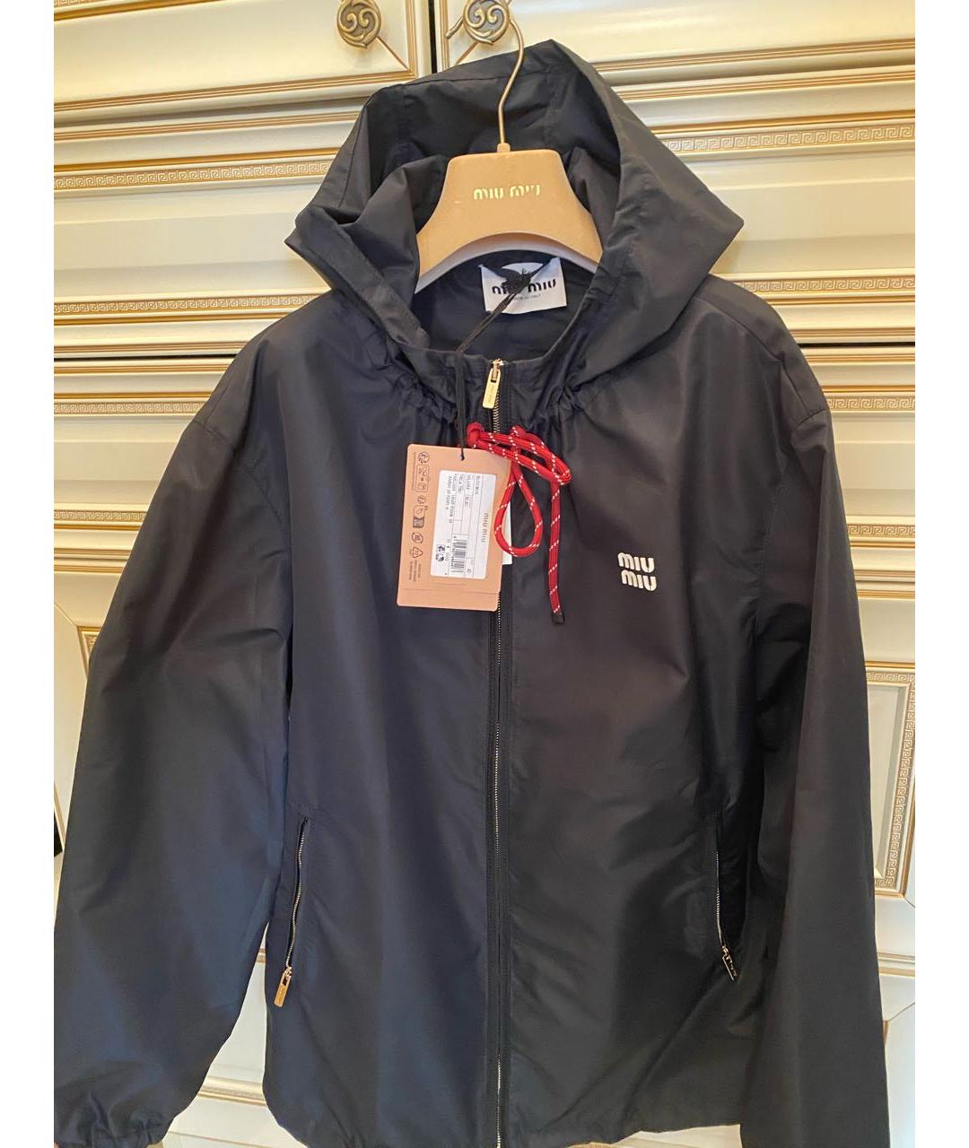 MIU MIU Черная полиэстеровая куртка, фото 6