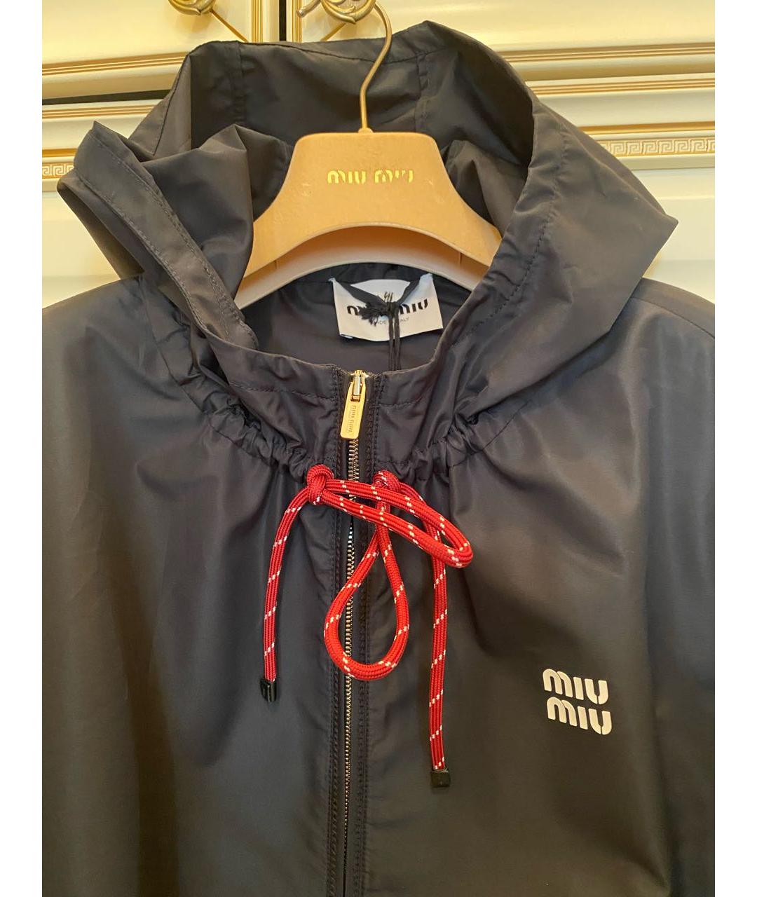 MIU MIU Черная полиэстеровая куртка, фото 4