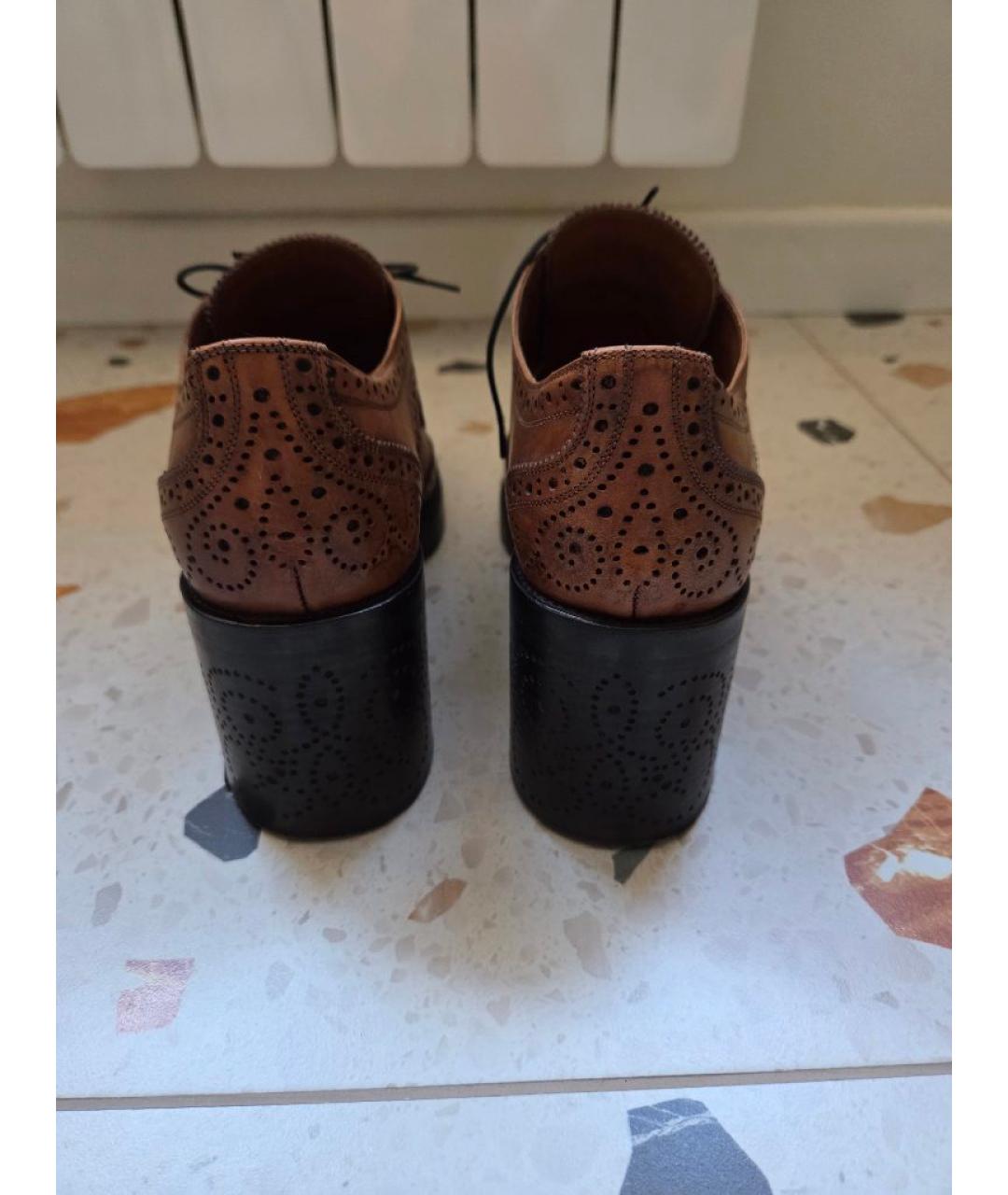 MIU MIU Коричневые кожаные ботинки, фото 4