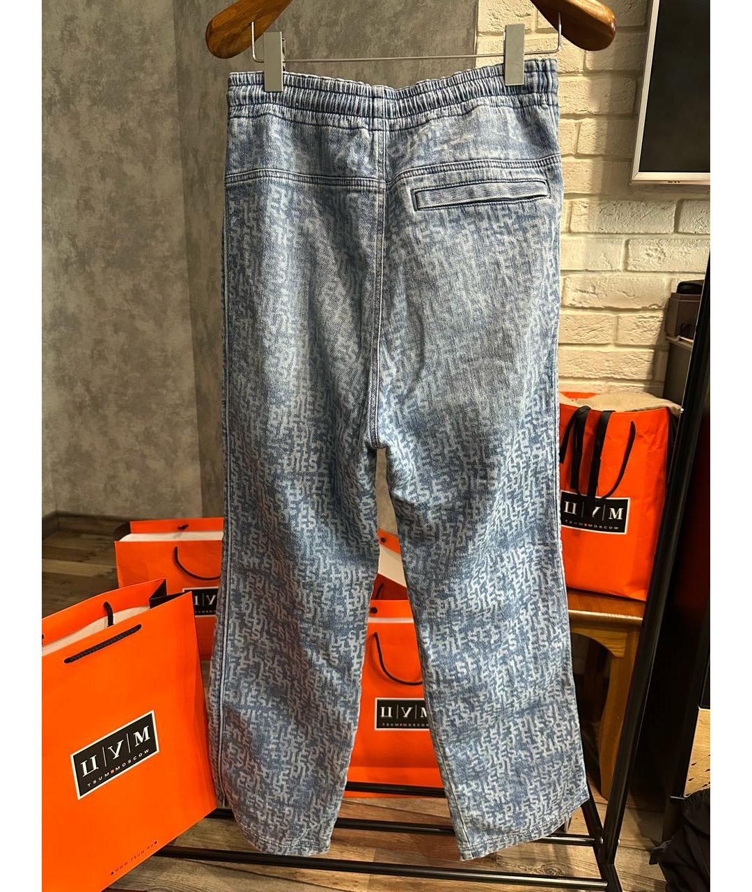 DIESEL Голубые хлопковые джинсы клеш, фото 2