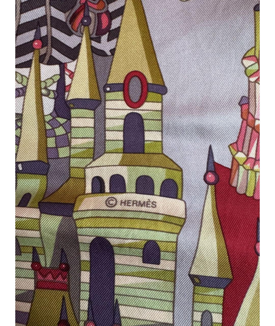 HERMES Мульти шелковый платок, фото 2