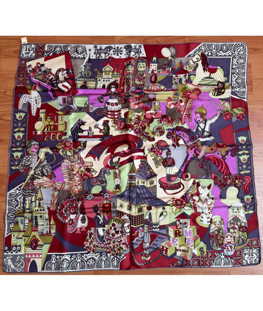 HERMES Мульти шелковый платок, фото 5