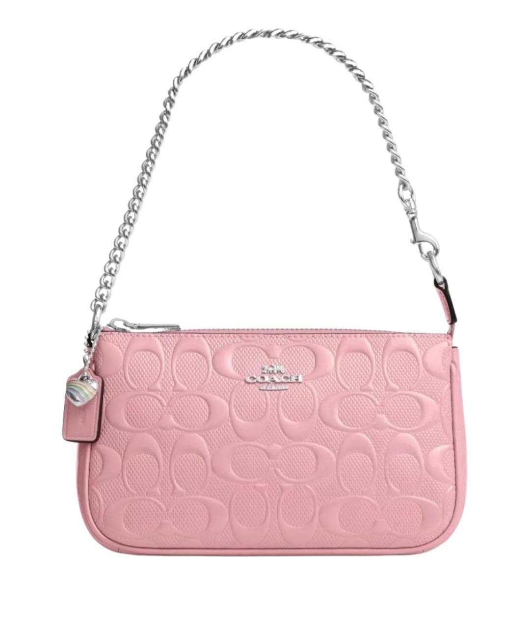 COACH Розовая кожаная сумка через плечо, фото 1