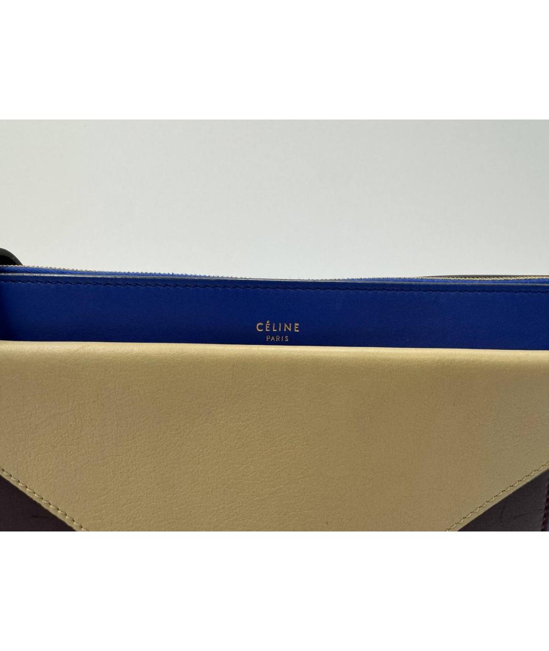 CELINE Синяя кожаная сумка тоут, фото 3