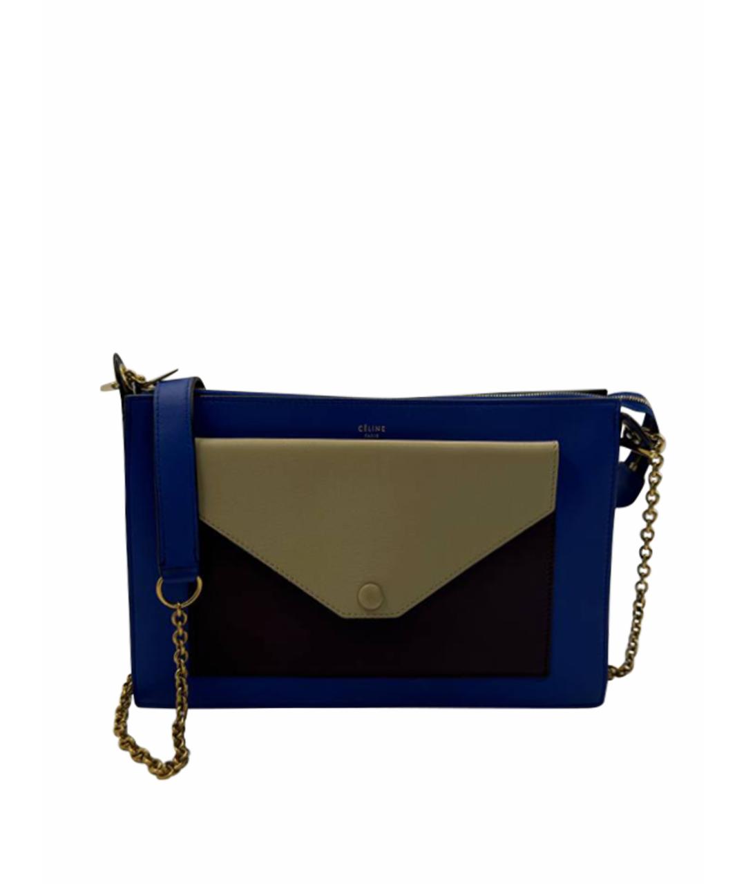 CELINE Синяя кожаная сумка тоут, фото 1