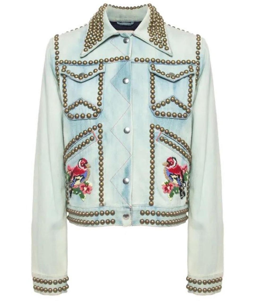 GUCCI Голубая хлопковая куртка, фото 1