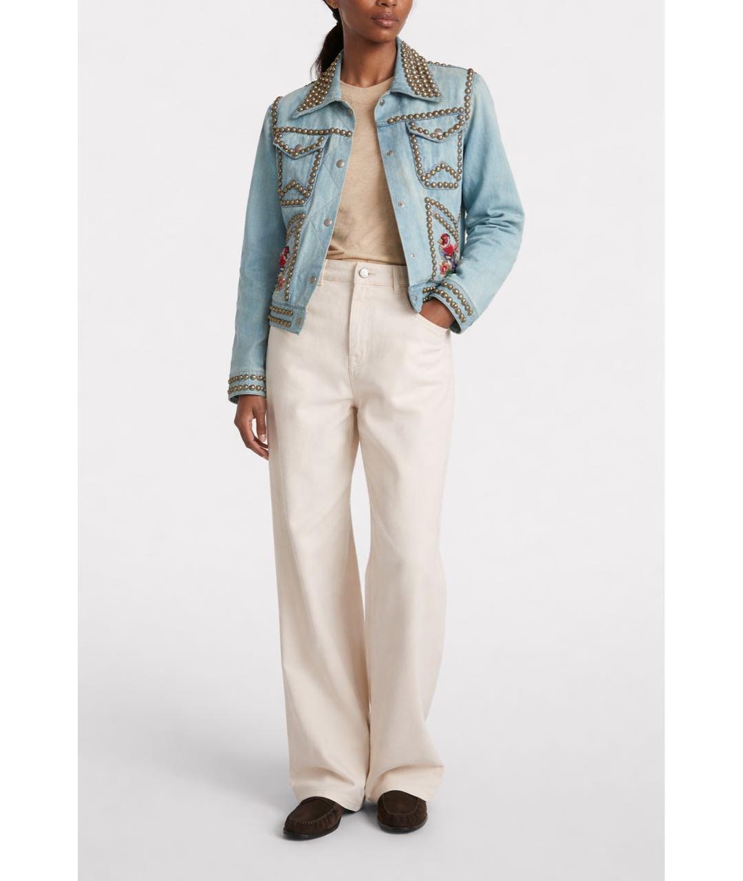 GUCCI Голубая хлопковая куртка, фото 8