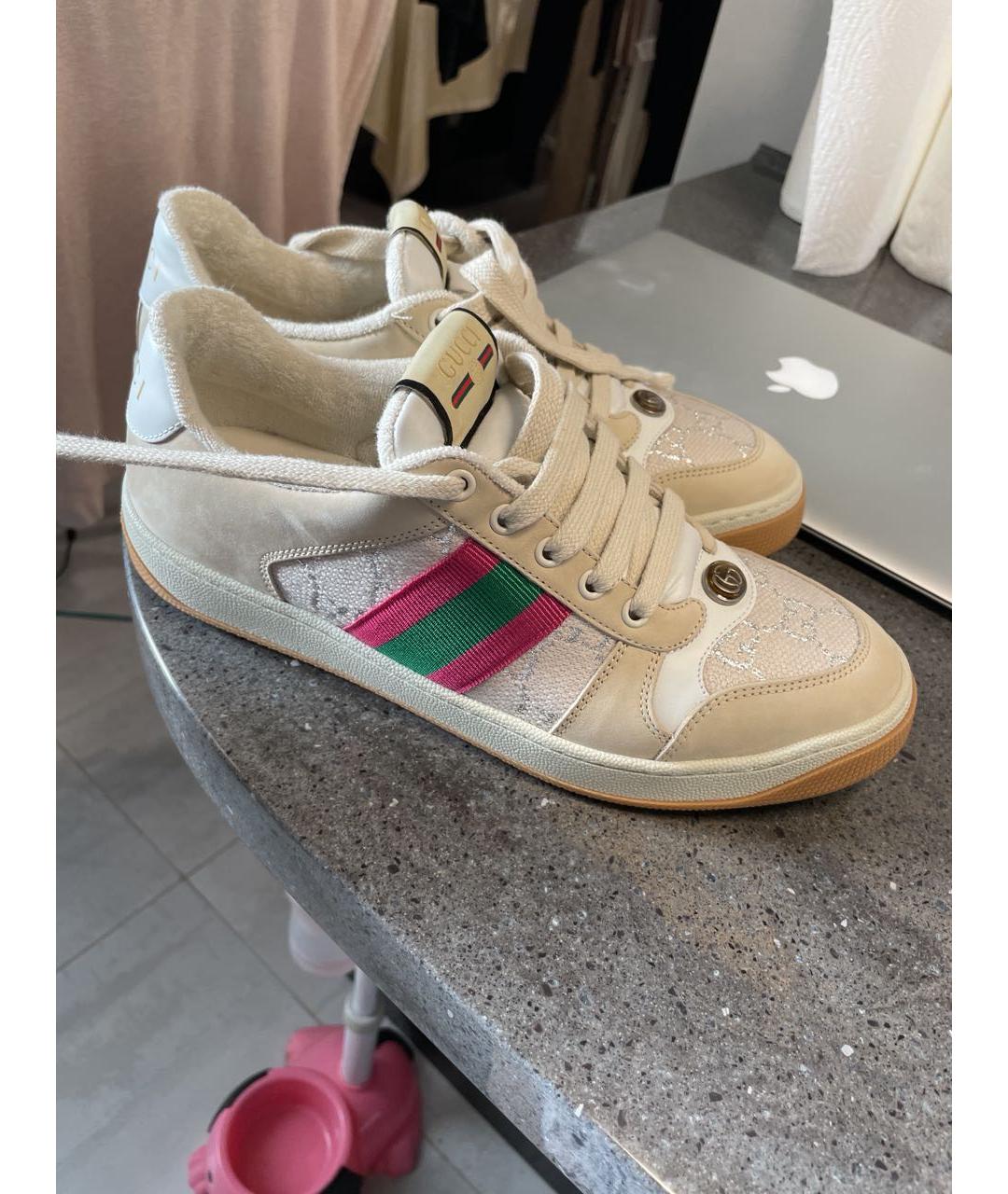 GUCCI Бежевые замшевые кеды, фото 8