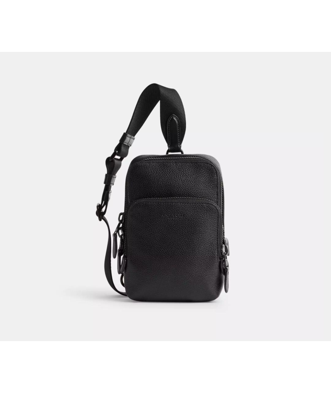 COACH Черная кожаная сумка на плечо, фото 10