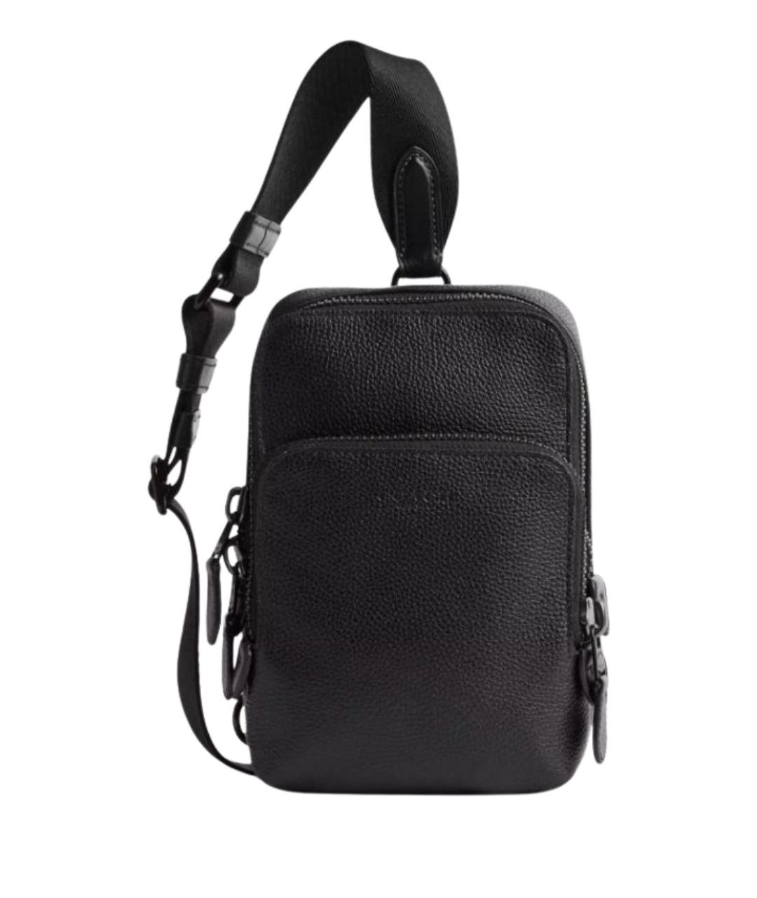 COACH Черная кожаная сумка на плечо, фото 1