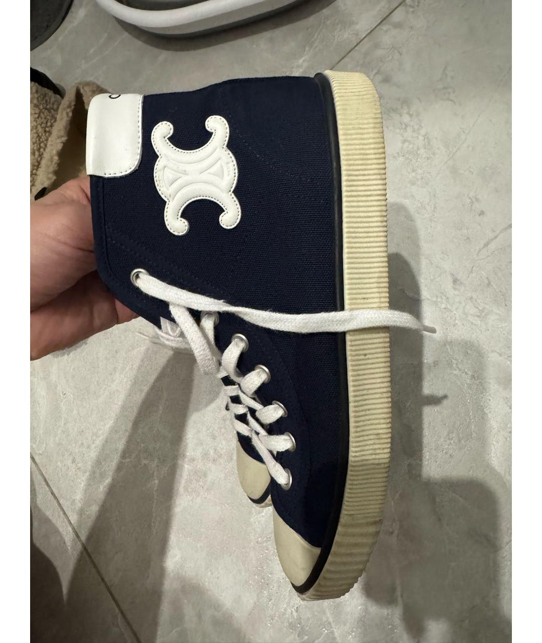 CELINE Синие текстильные кеды, фото 7
