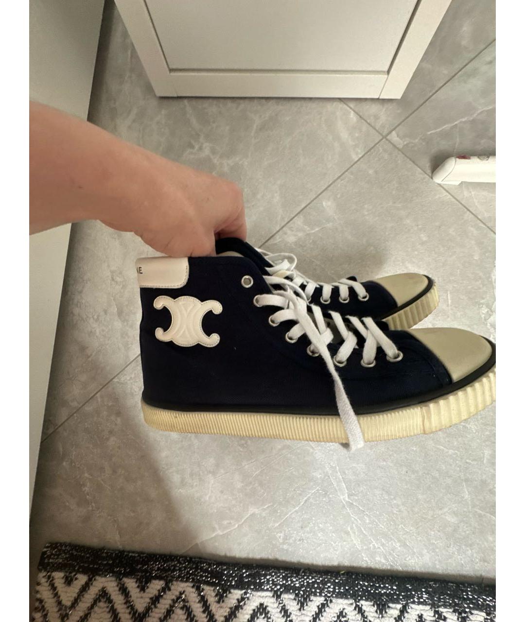 CELINE Синие текстильные кеды, фото 4