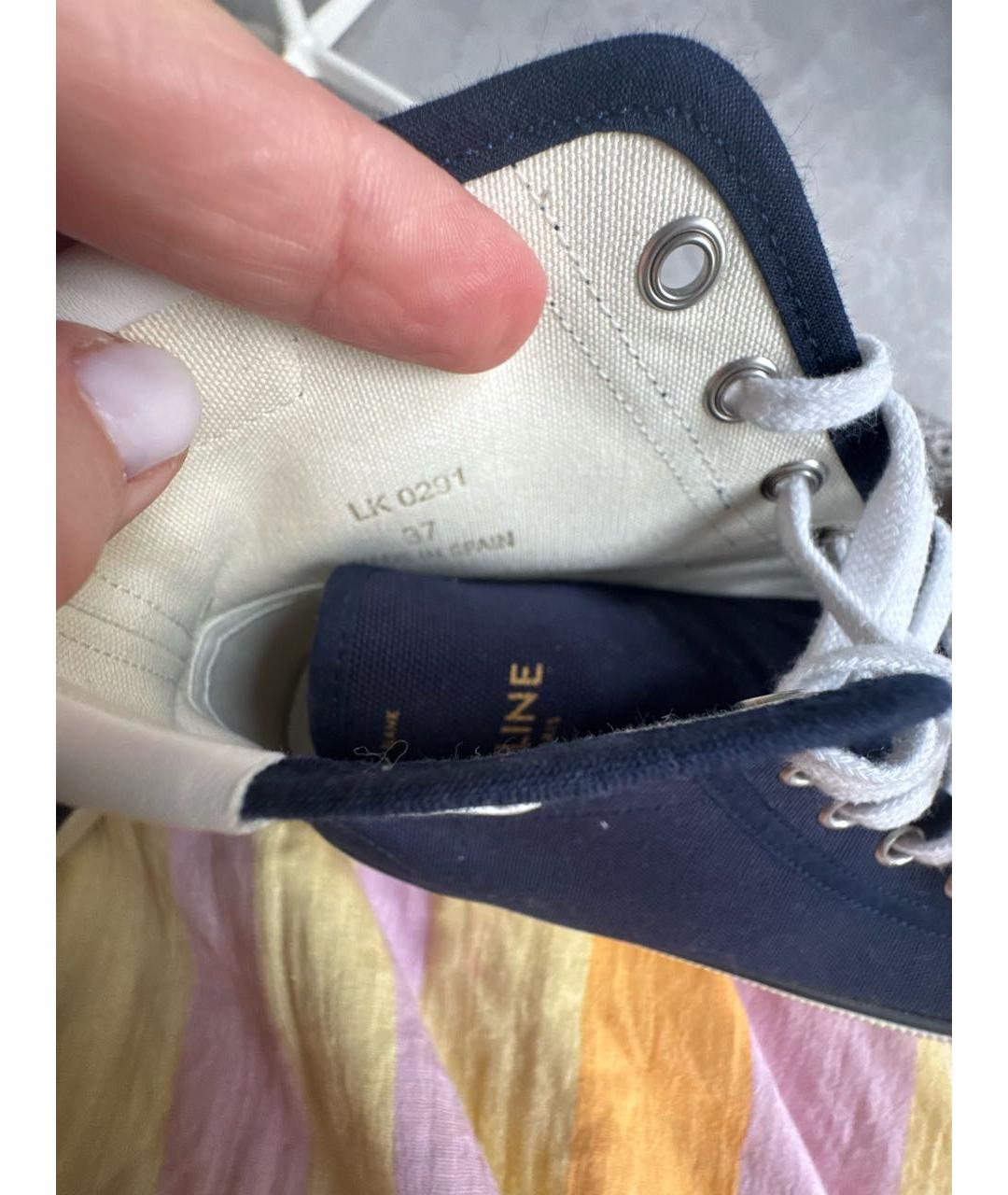 CELINE Синие текстильные кеды, фото 5