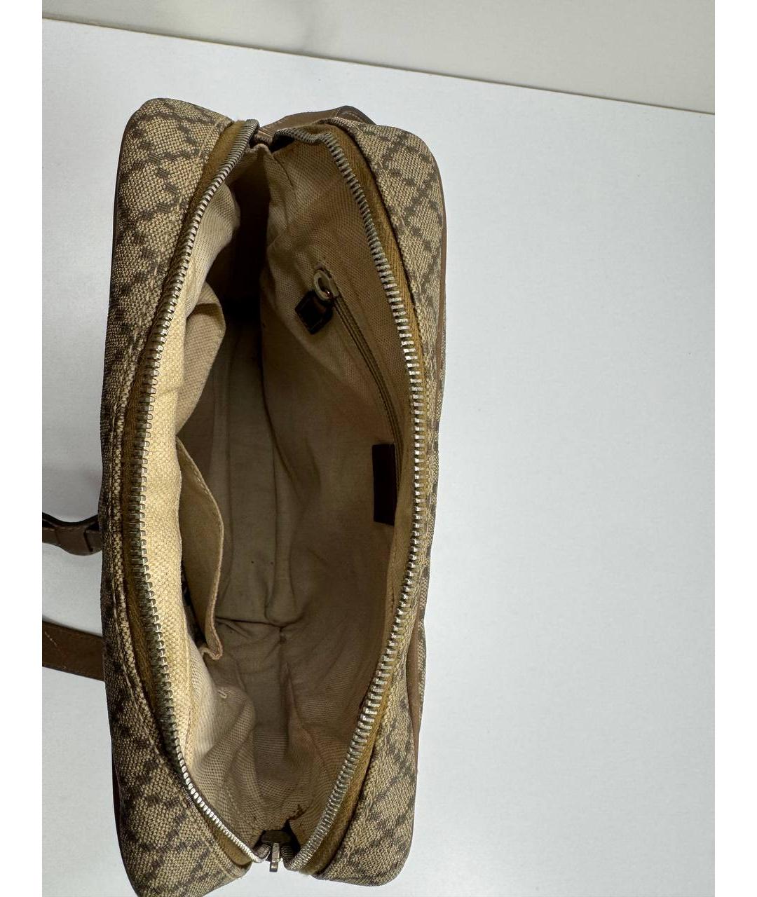 GUCCI Бежевая кожаная сумка на плечо, фото 9