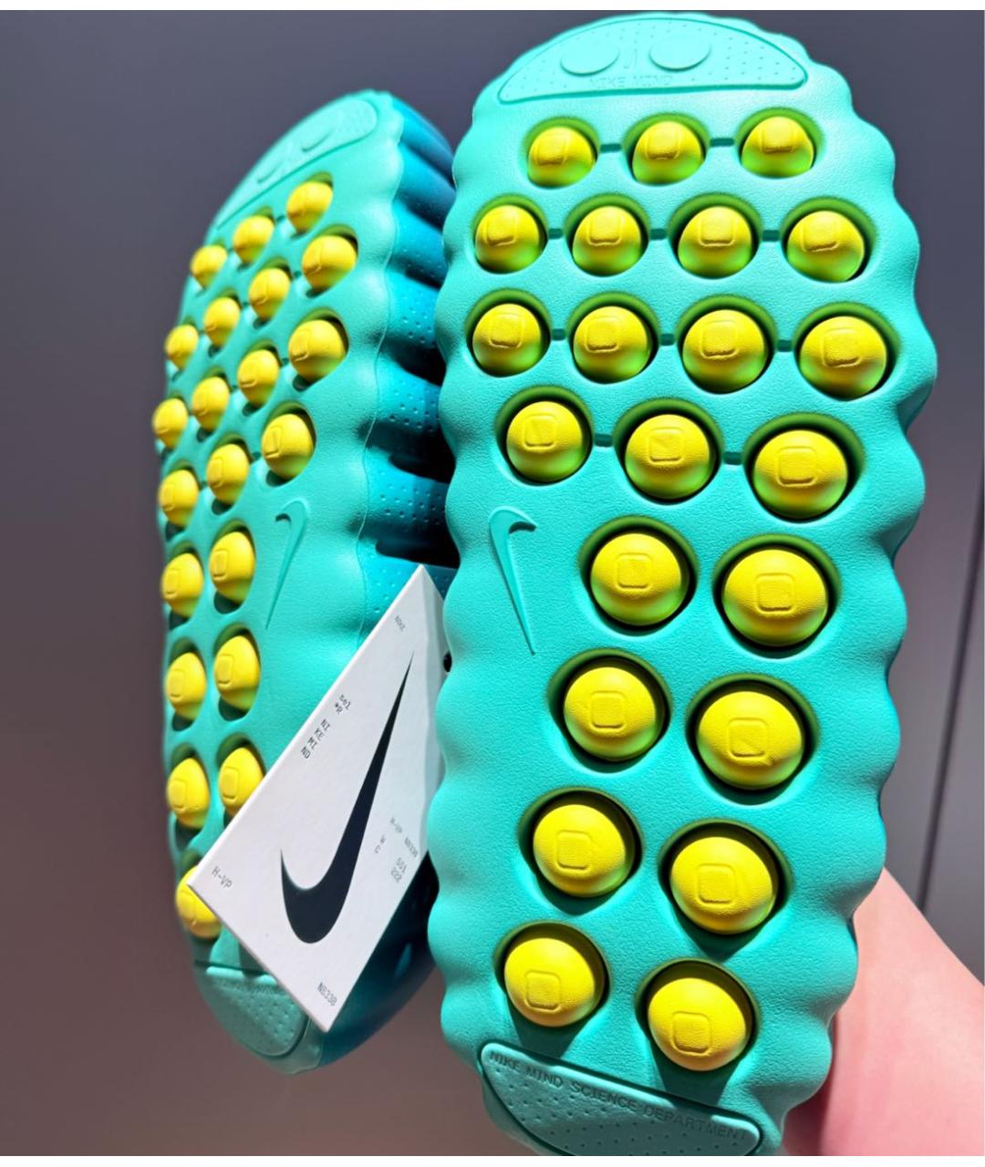 NIKE Зеленые шлепанцы, фото 7