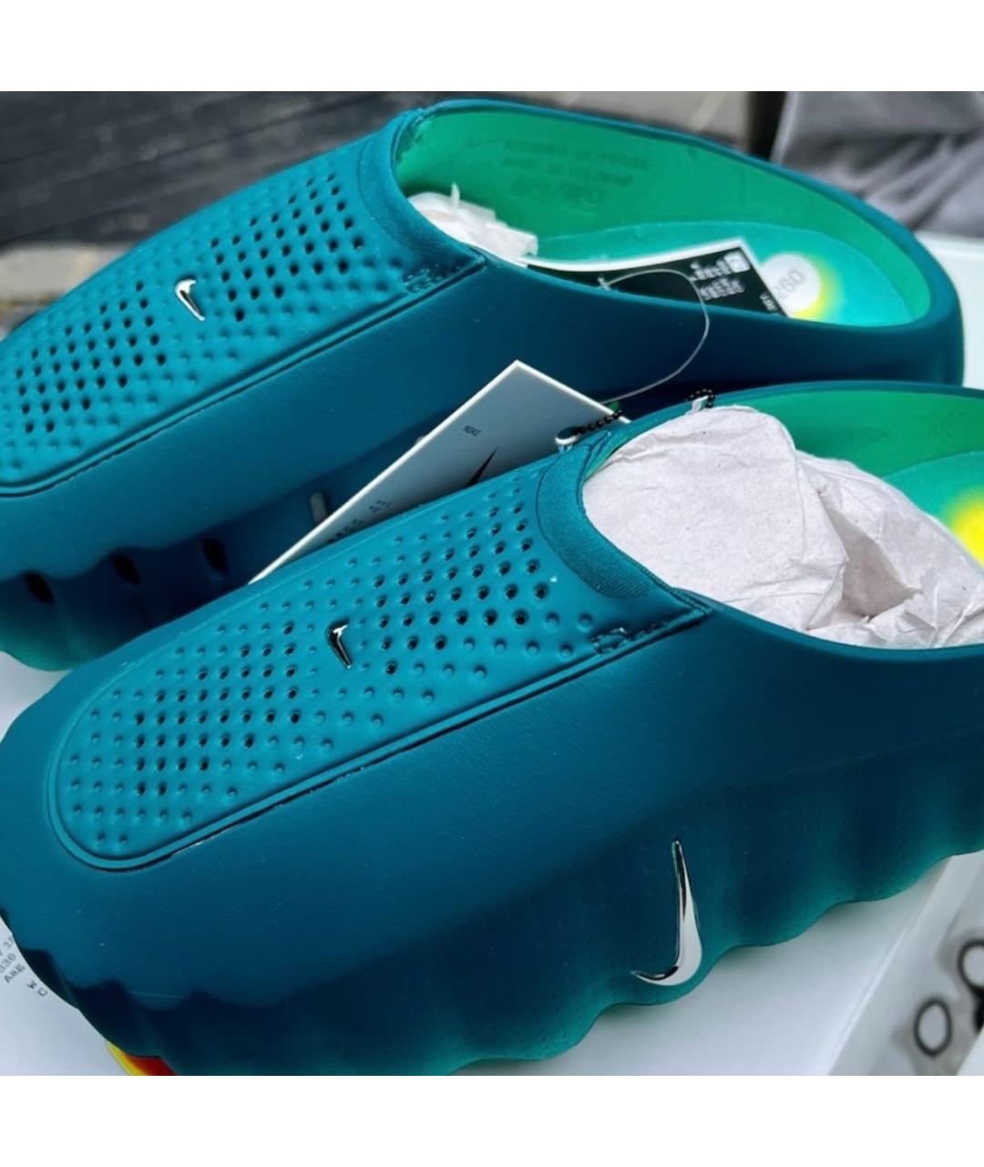 NIKE Зеленые шлепанцы, фото 6