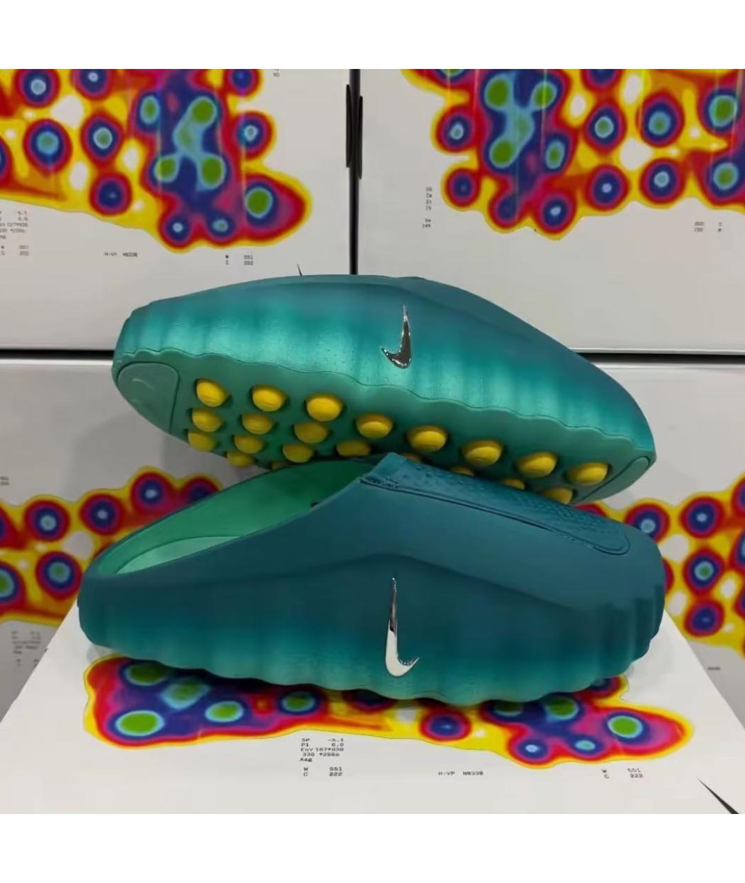 NIKE Зеленые шлепанцы, фото 5