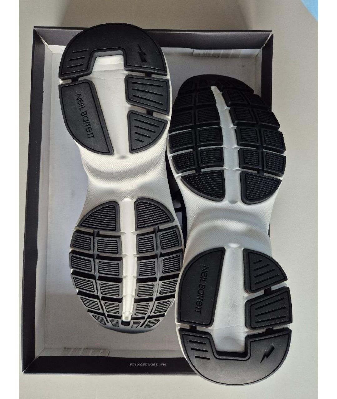 NEIL BARRETT Темно-синие синтетические низкие кроссовки / кеды, фото 6