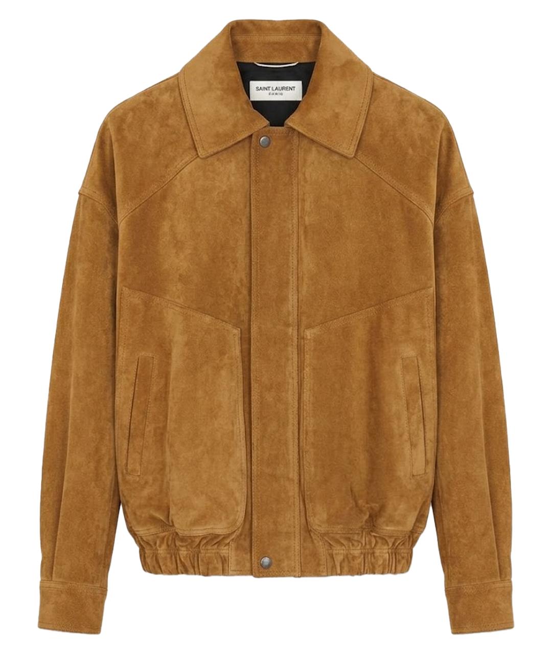 SAINT LAURENT Коричневая замшевая куртка, фото 1