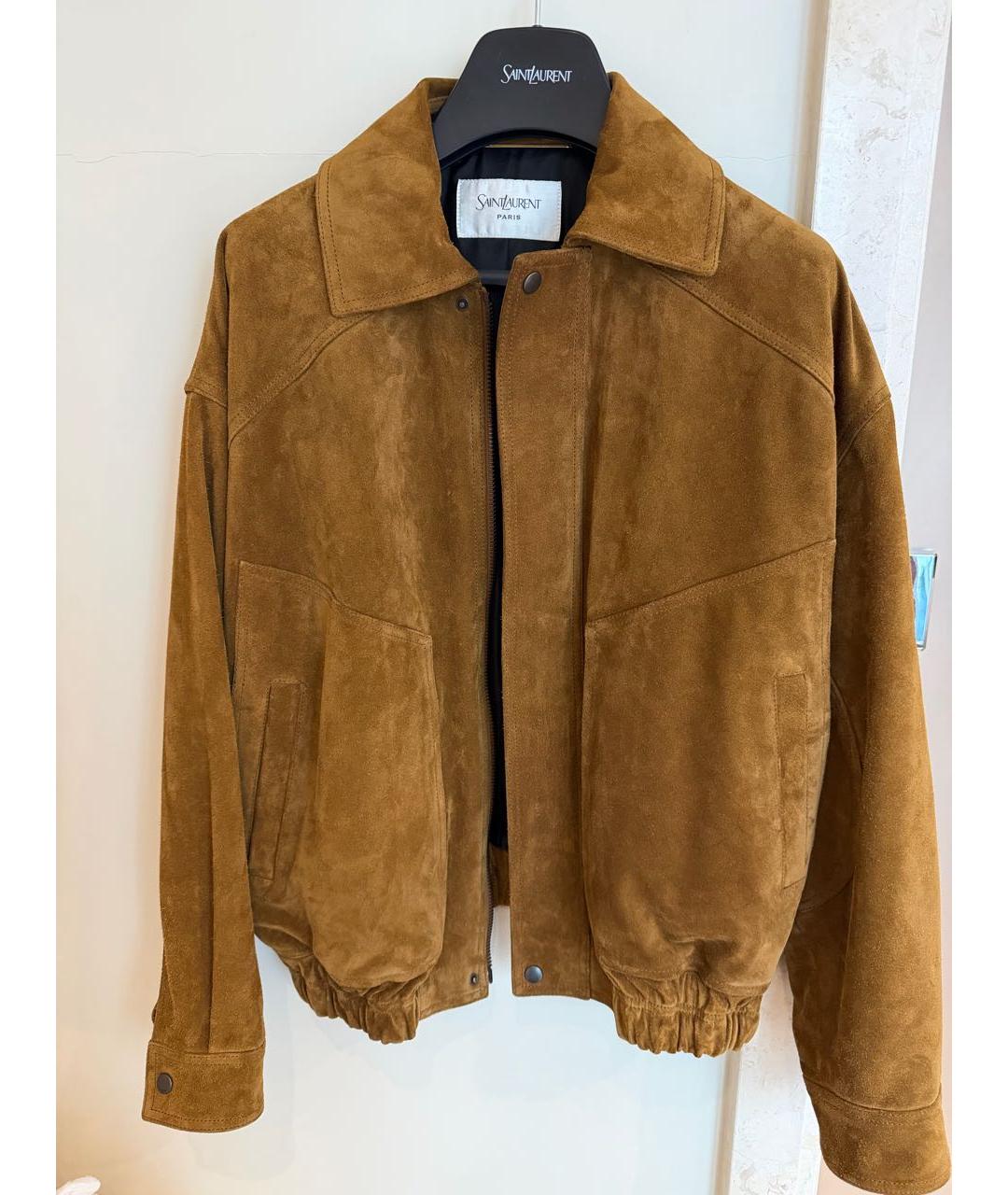SAINT LAURENT Коричневая замшевая куртка, фото 6