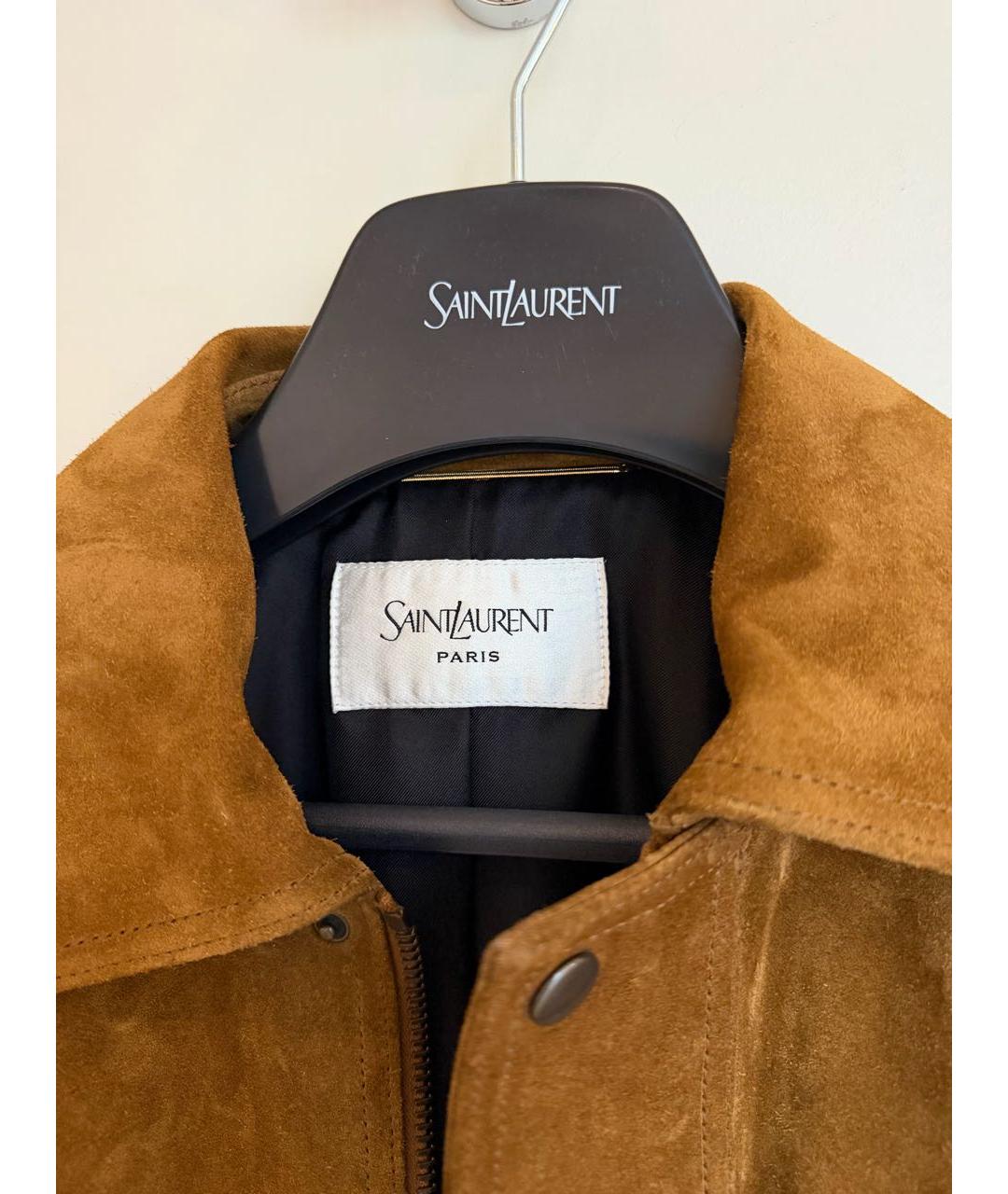 SAINT LAURENT Коричневая замшевая куртка, фото 3
