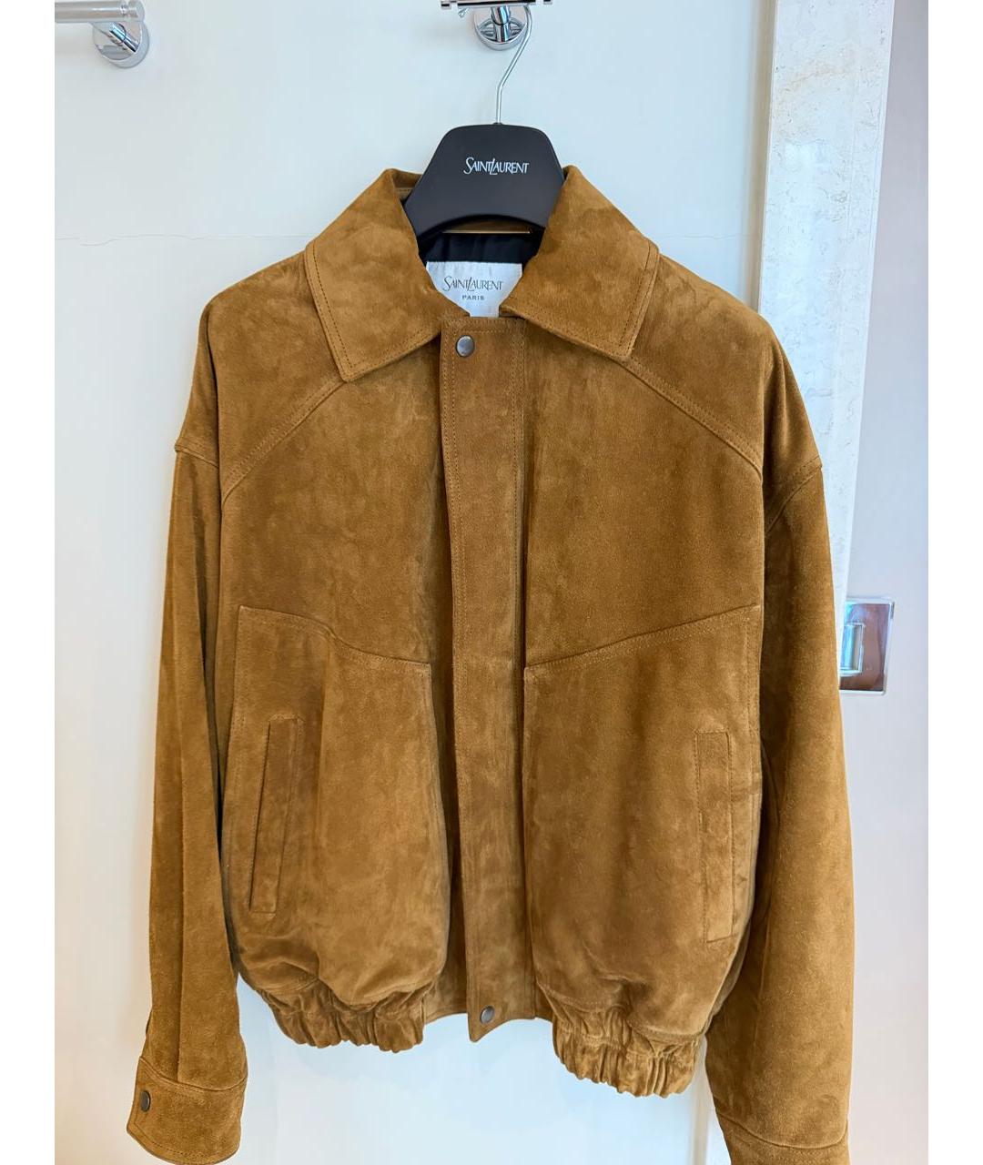 SAINT LAURENT Коричневая замшевая куртка, фото 7