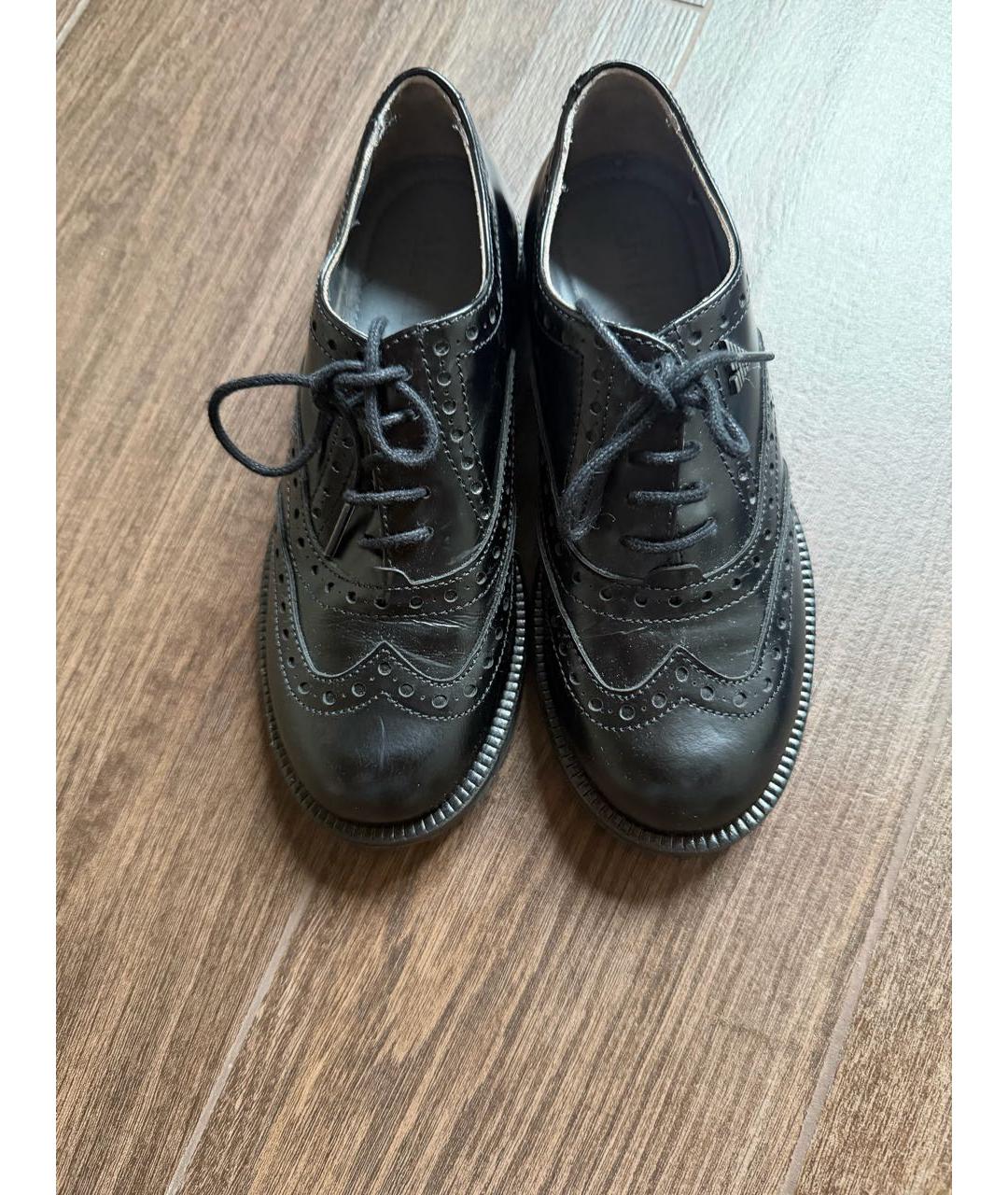 GIORGIO ARMANI Черные кожаные ботинки, фото 2