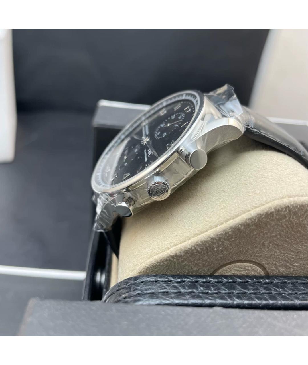 IWC Черные металлические часы, фото 4