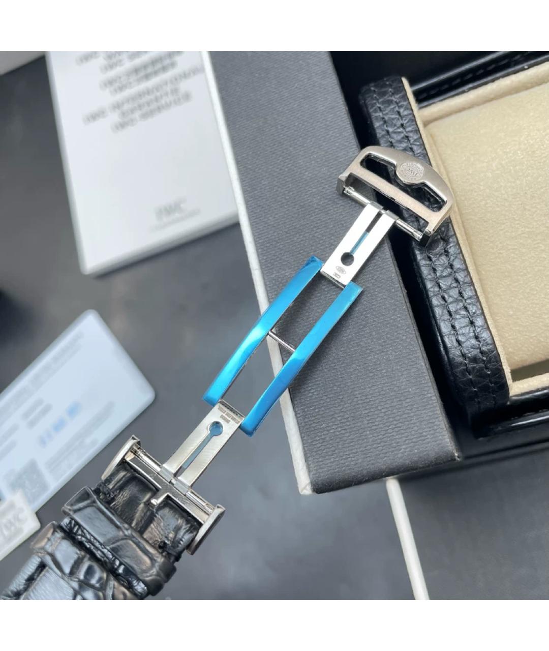 IWC Черные металлические часы, фото 6