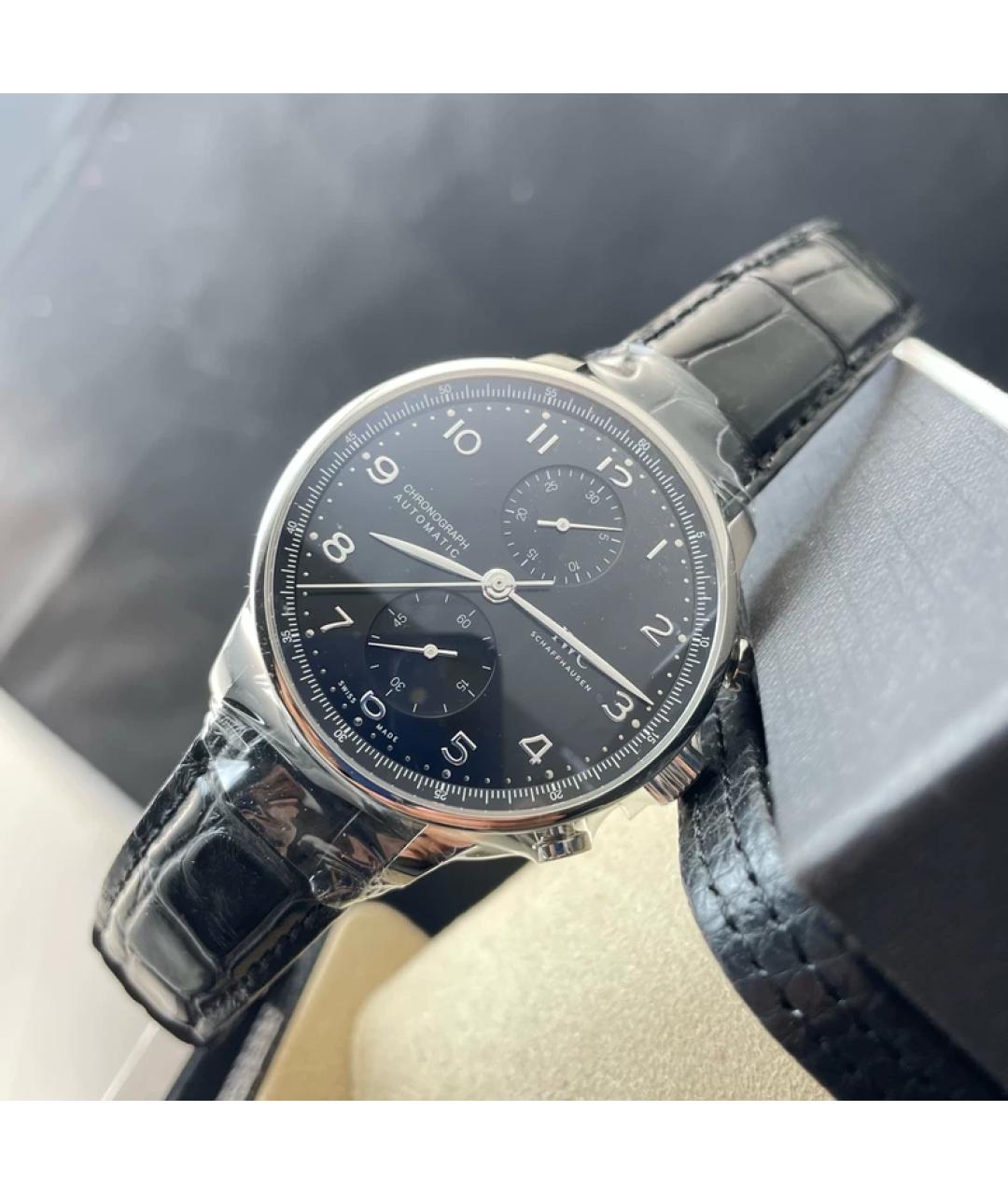 IWC Черные металлические часы, фото 7