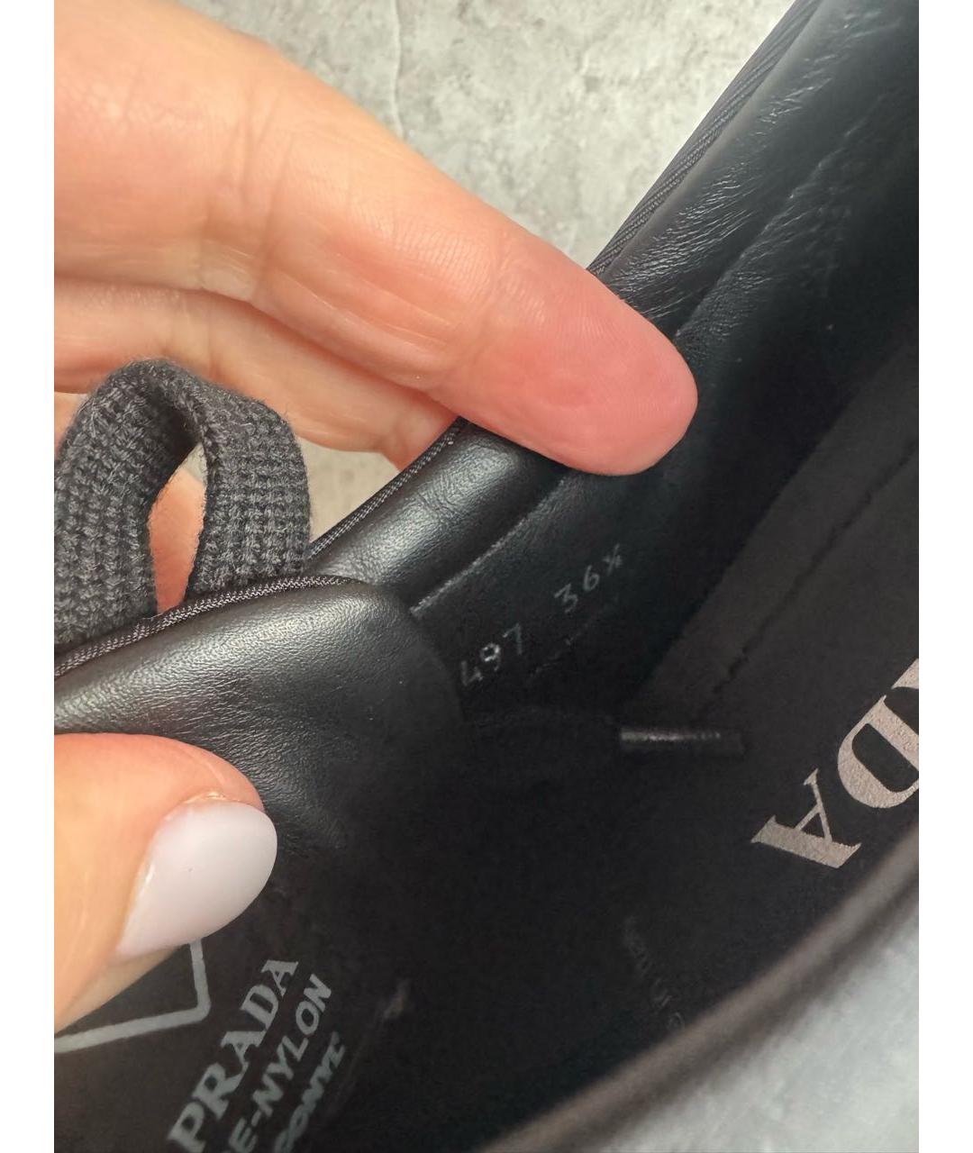 PRADA Черные текстильные кроссовки, фото 4