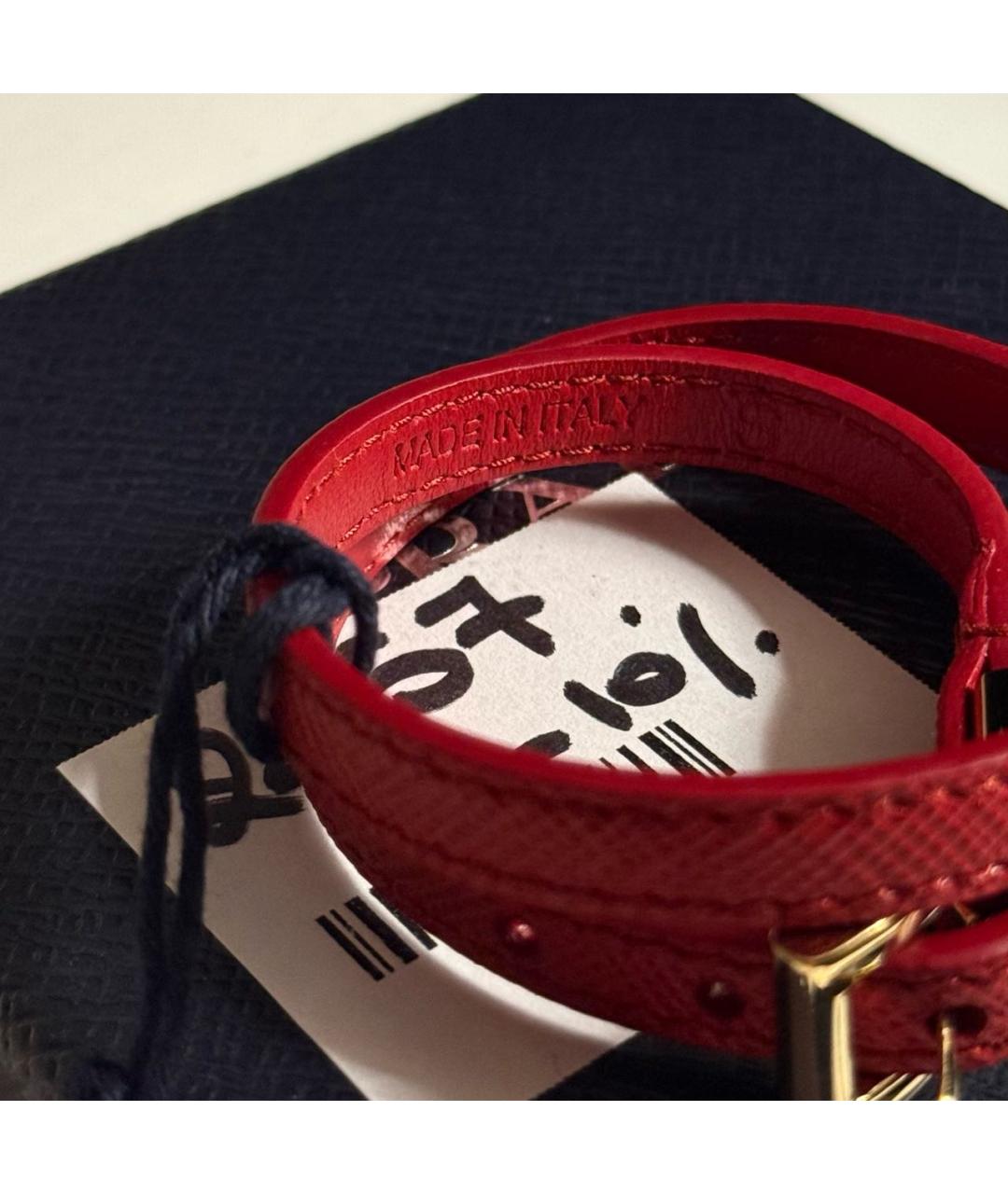 PRADA Красный кожаный браслет, фото 4