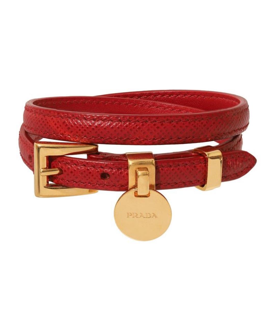 PRADA Красный кожаный браслет, фото 1