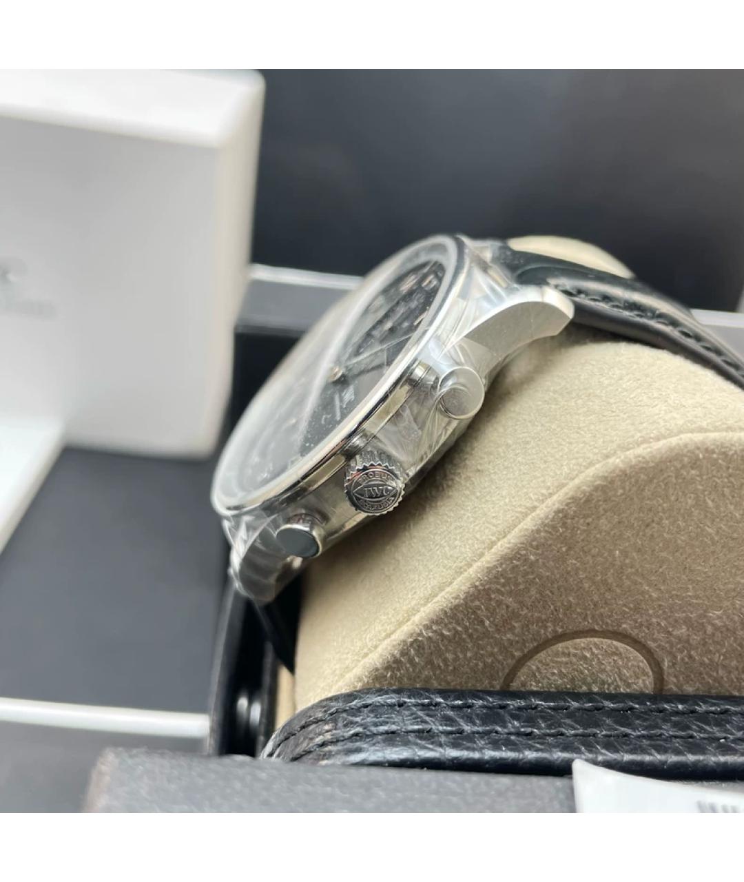 IWC Черные металлические часы, фото 4