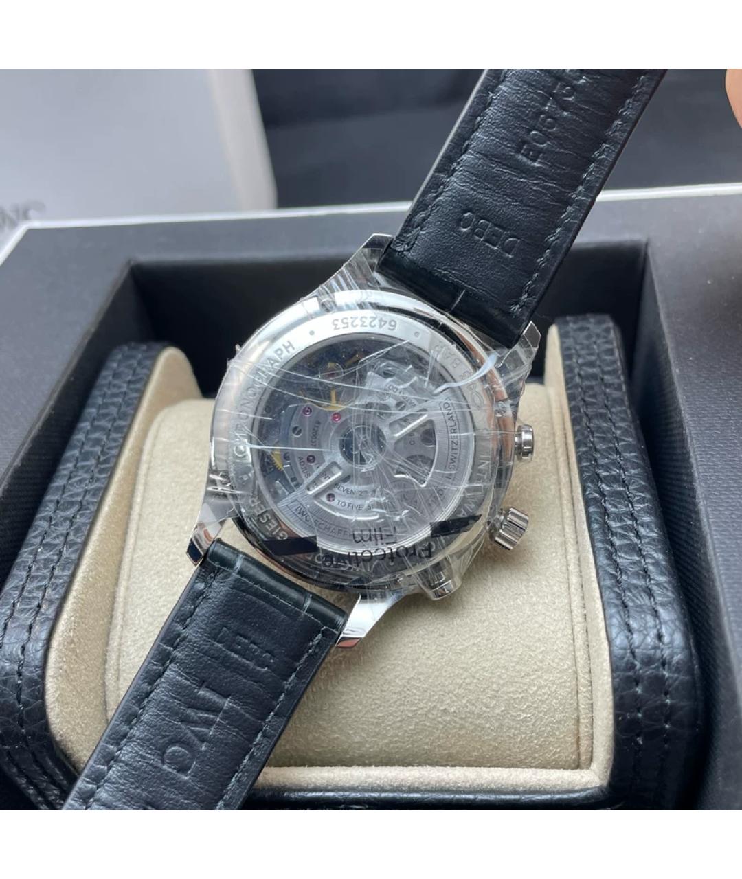 IWC Черные металлические часы, фото 3