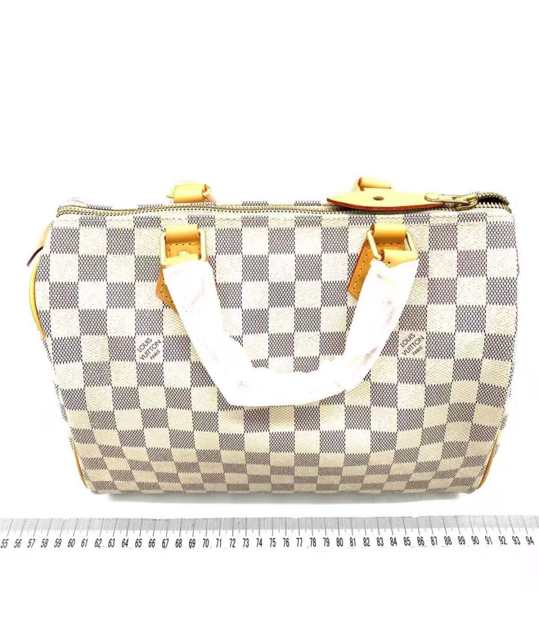 LOUIS VUITTON Белая кожаная сумка с короткими ручками, фото 3