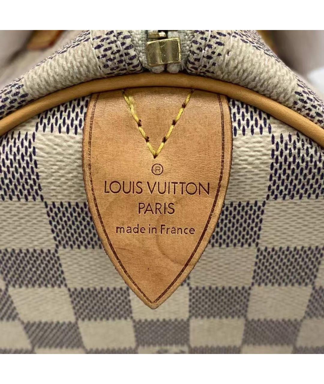 LOUIS VUITTON Белая кожаная сумка с короткими ручками, фото 6