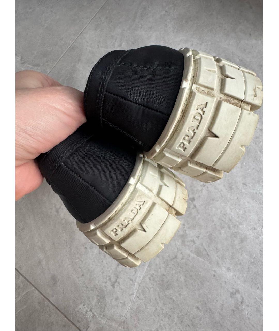 PRADA Черные текстильные кеды, фото 3