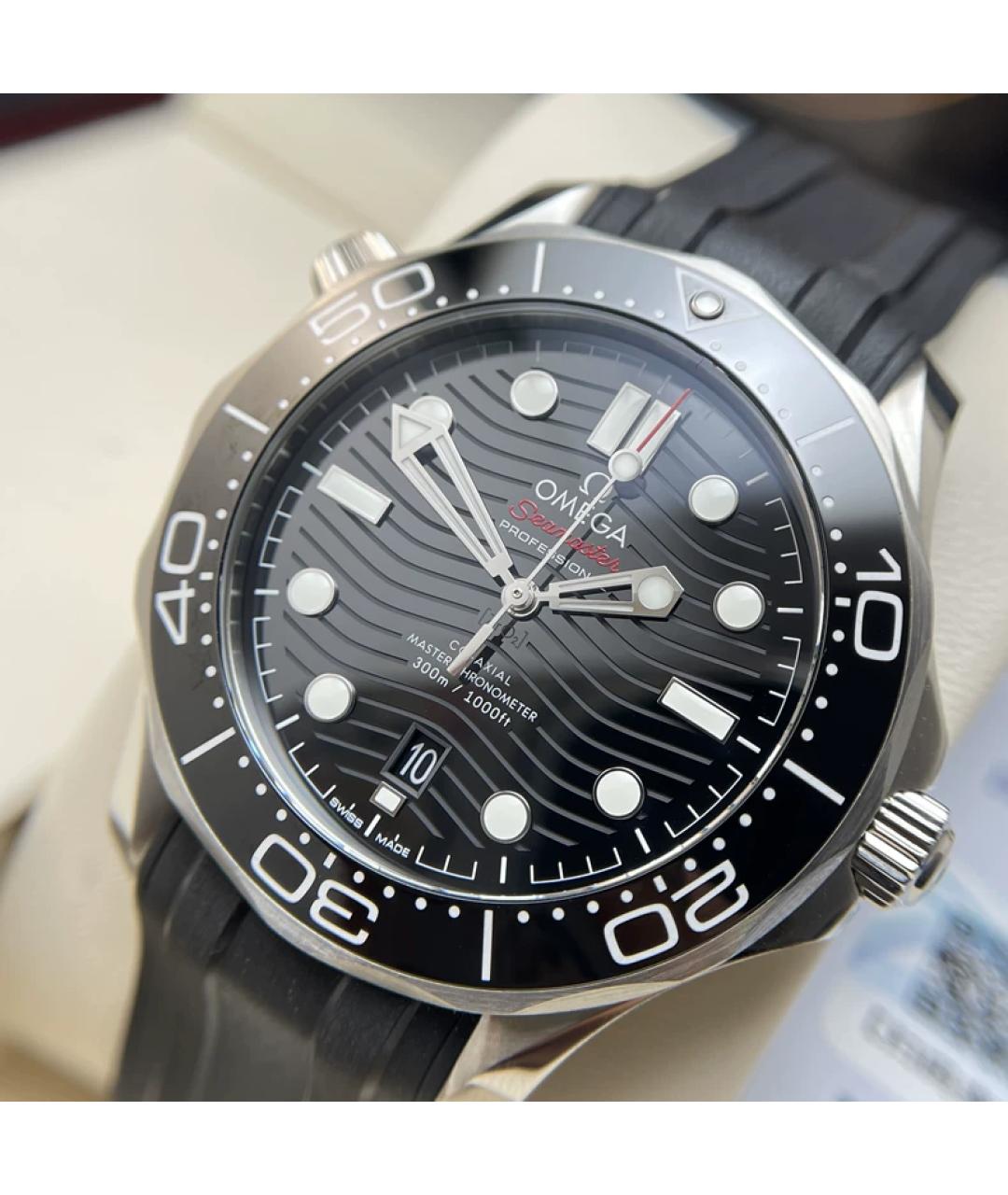 OMEGA Черные керамические часы, фото 2