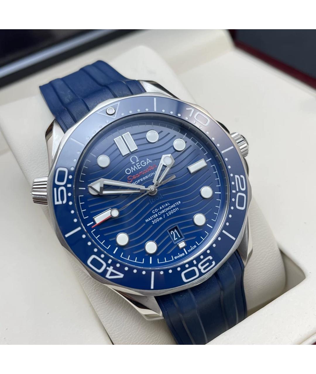 OMEGA Синие керамические часы, фото 3