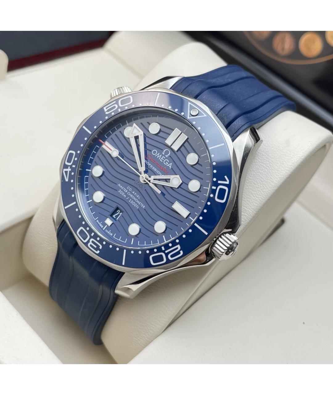 OMEGA Синие керамические часы, фото 7