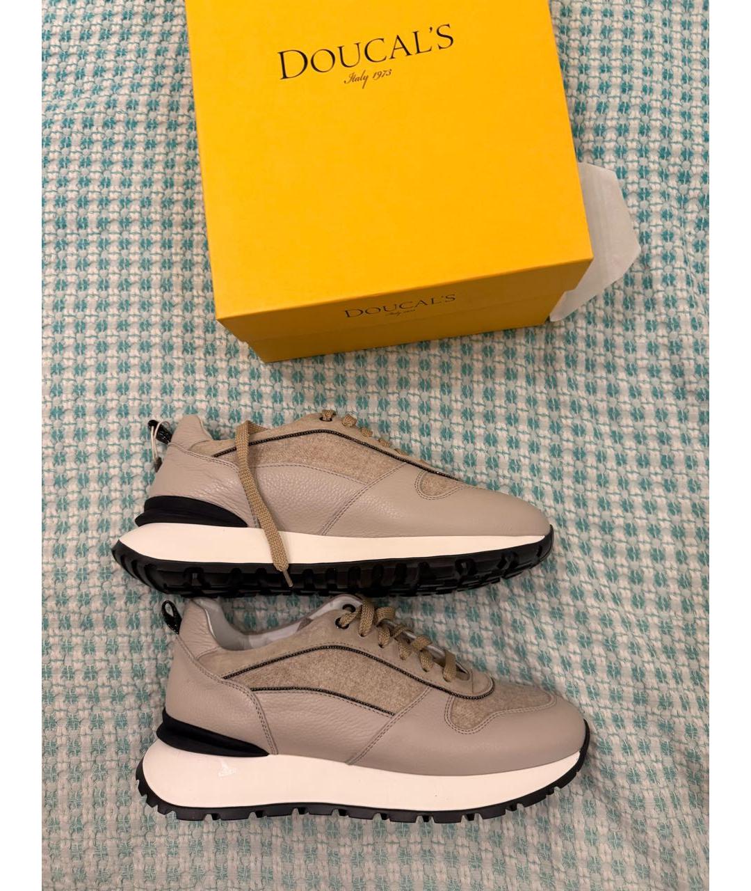 DOUCAL'S Бежевые кожаные кроссовки, фото 6