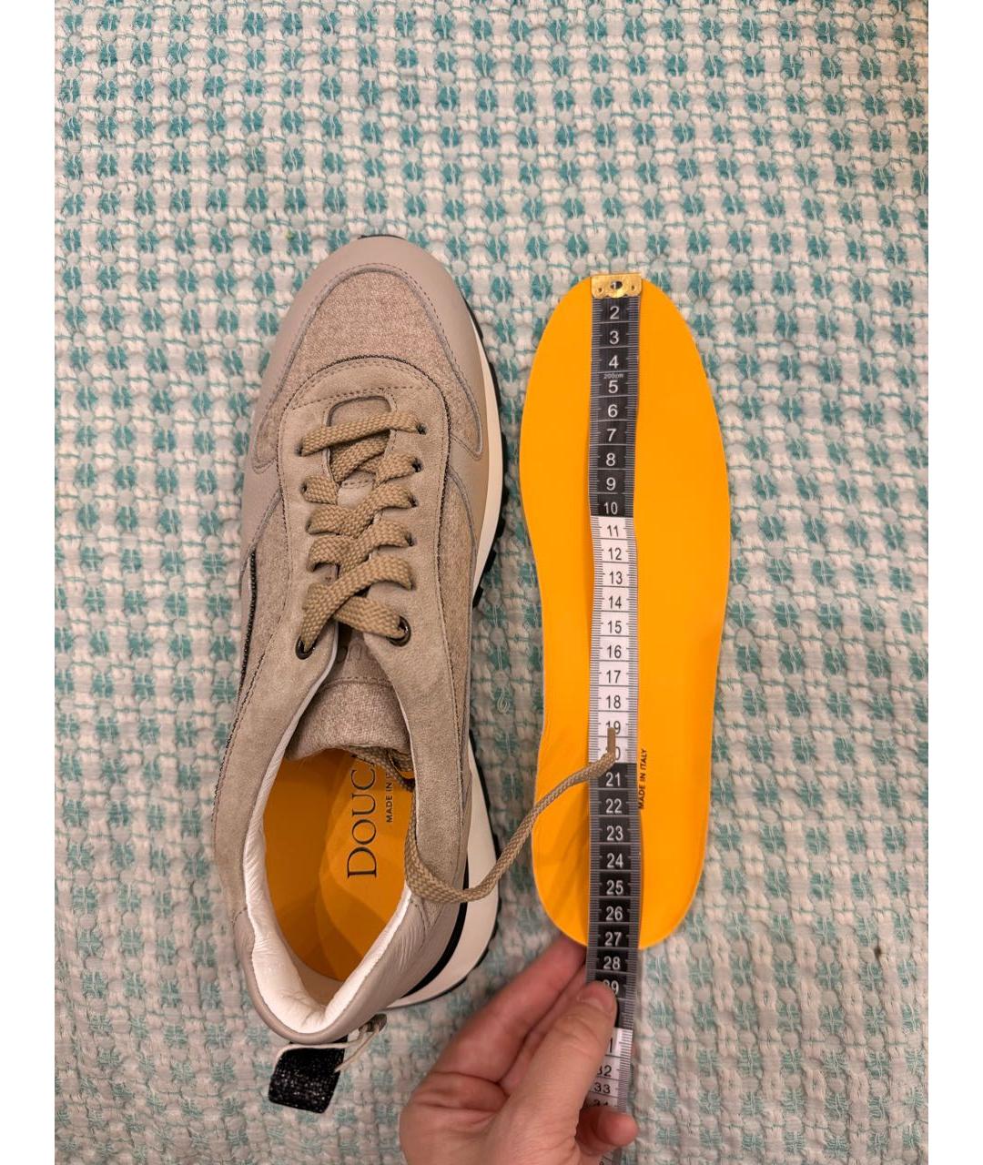 DOUCAL'S Бежевые кожаные кроссовки, фото 8
