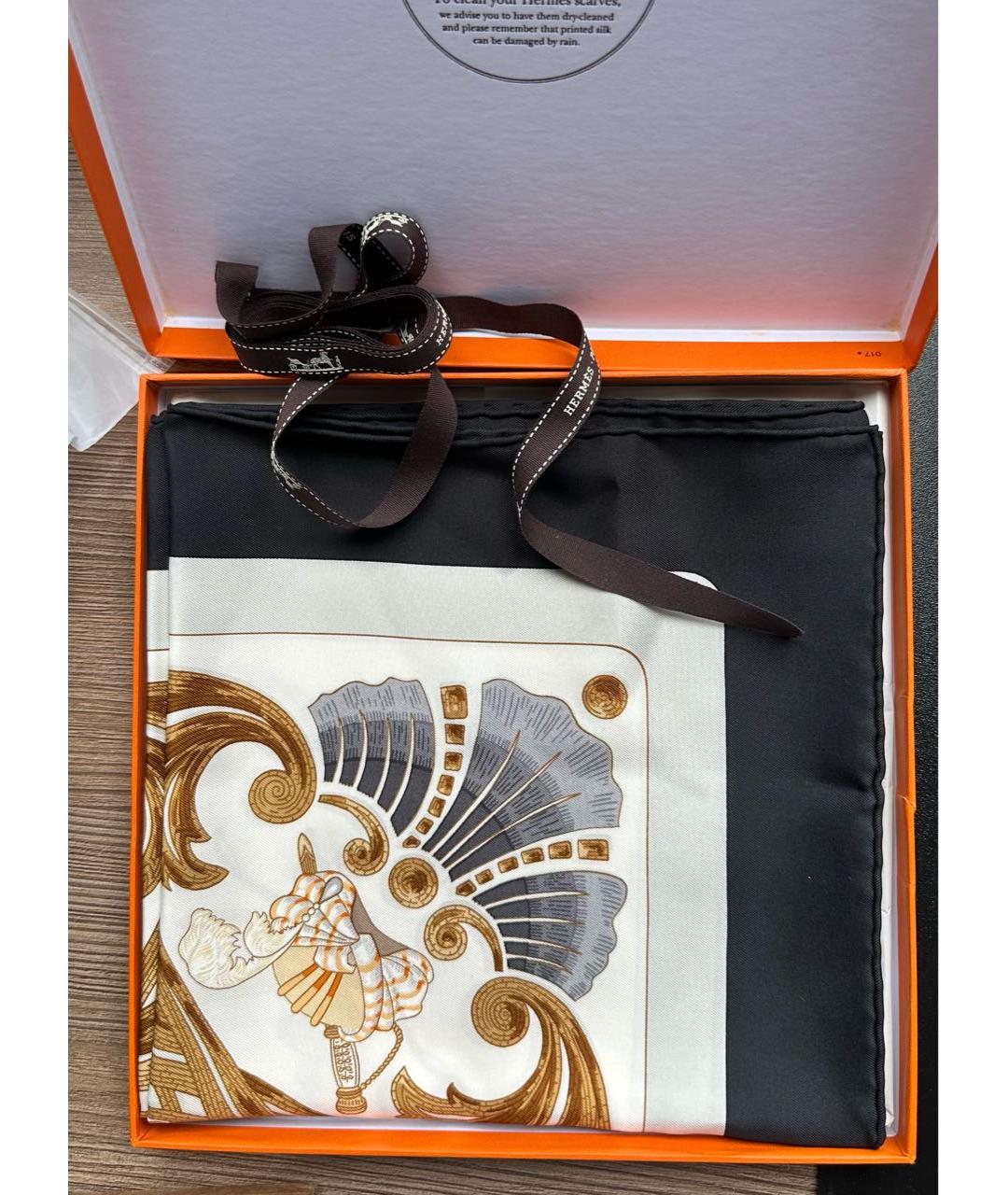 HERMES Мульти шелковый платок, фото 4