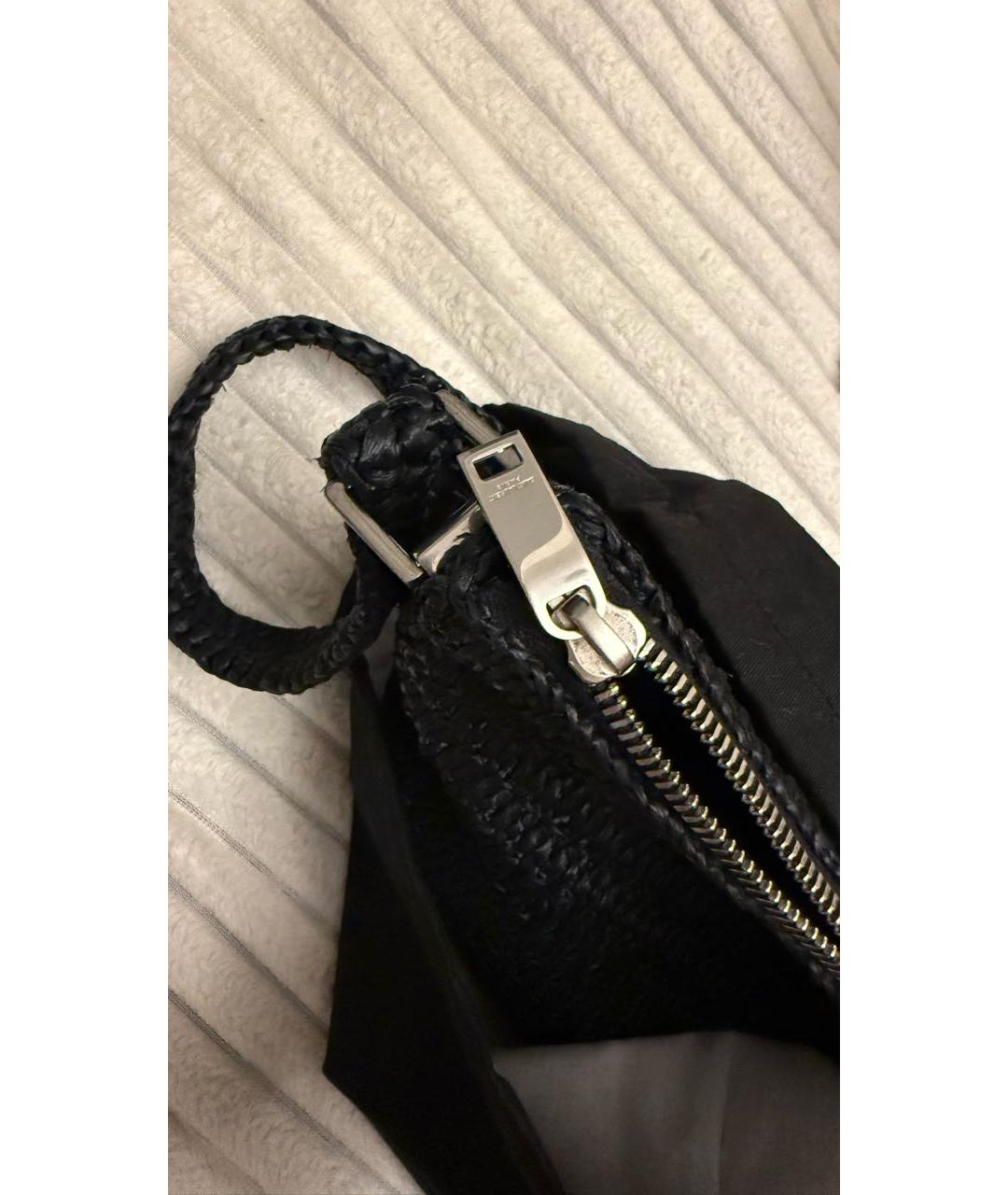 SAINT LAURENT Черная плетеная пляжная сумка, фото 7