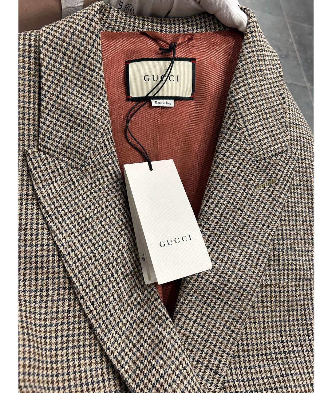 GUCCI Коричневый льняной жакет/пиджак, фото 3