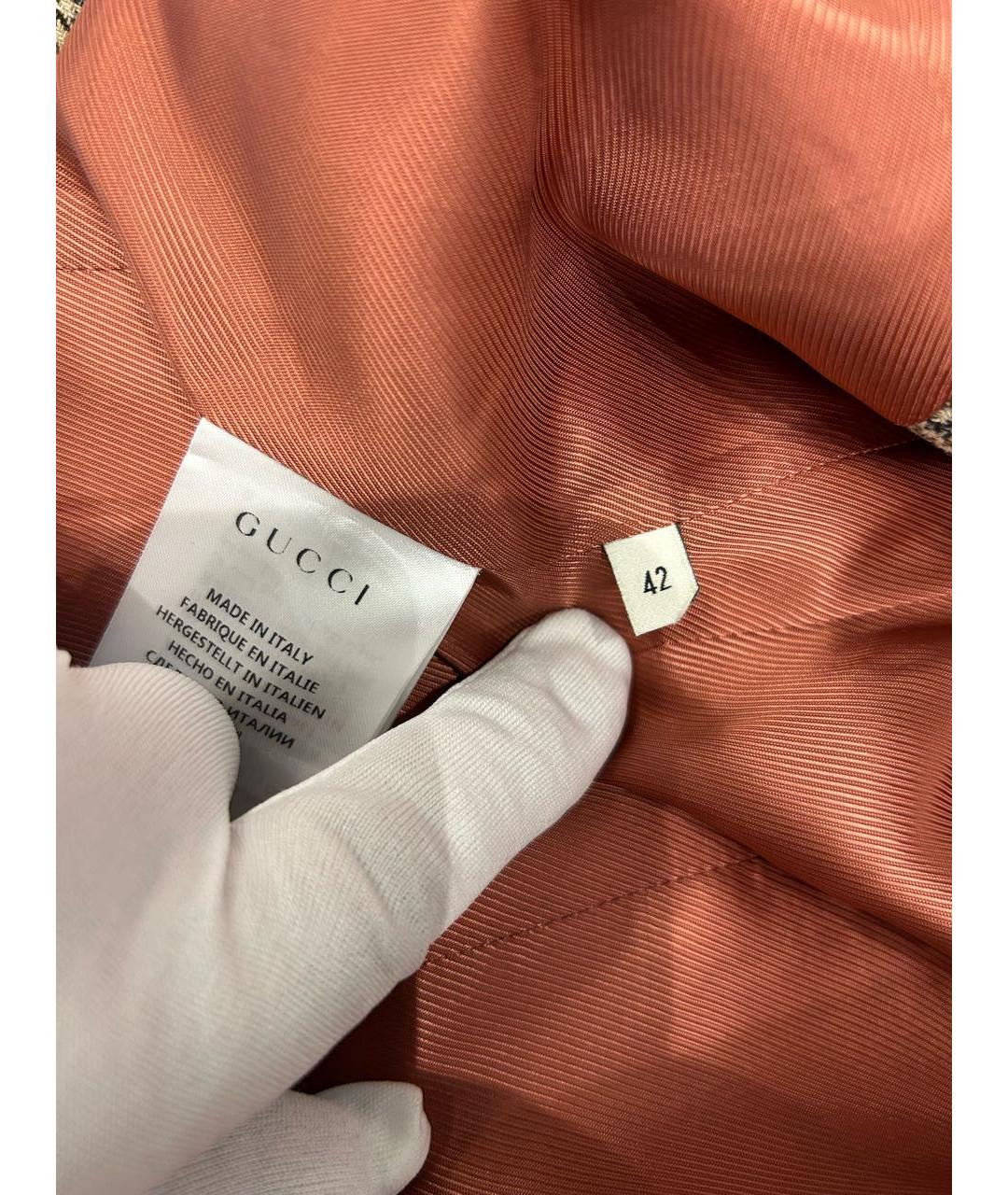 GUCCI Коричневый льняной жакет/пиджак, фото 5