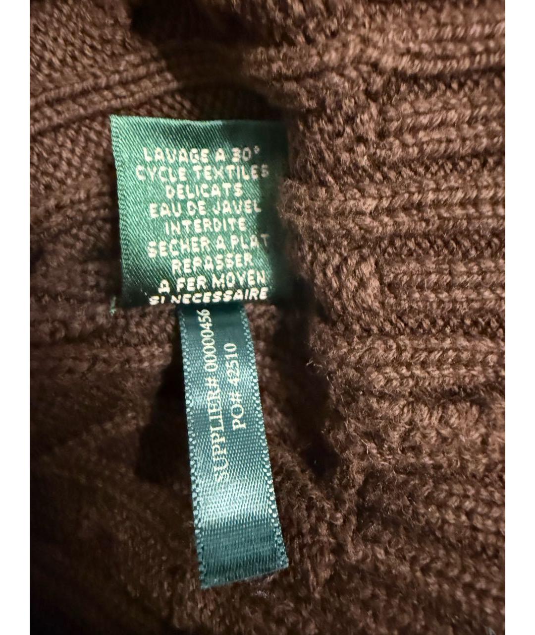 RALPH LAUREN Коричневый хлопковый джемпер / свитер, фото 4